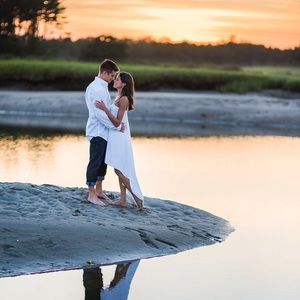 Express high low dress with gold chain- worn ONCE